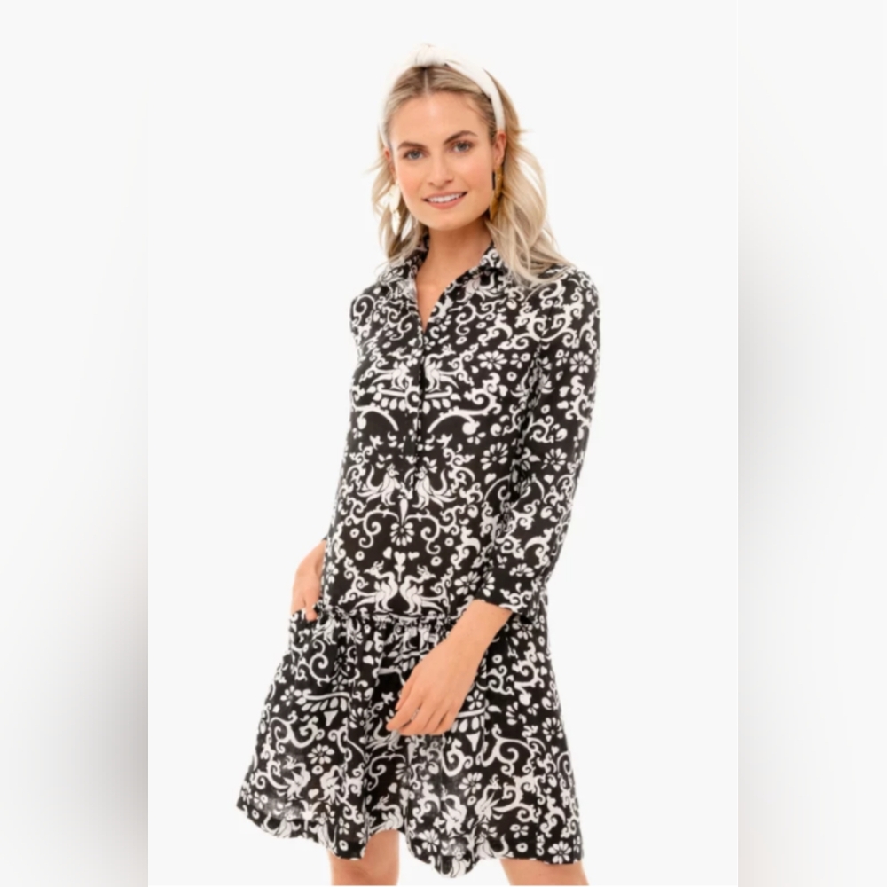 SALONI Tilly Shirt Dress Noir Phoenix‎